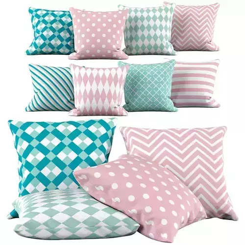 Pillow set 25 Mint and pink