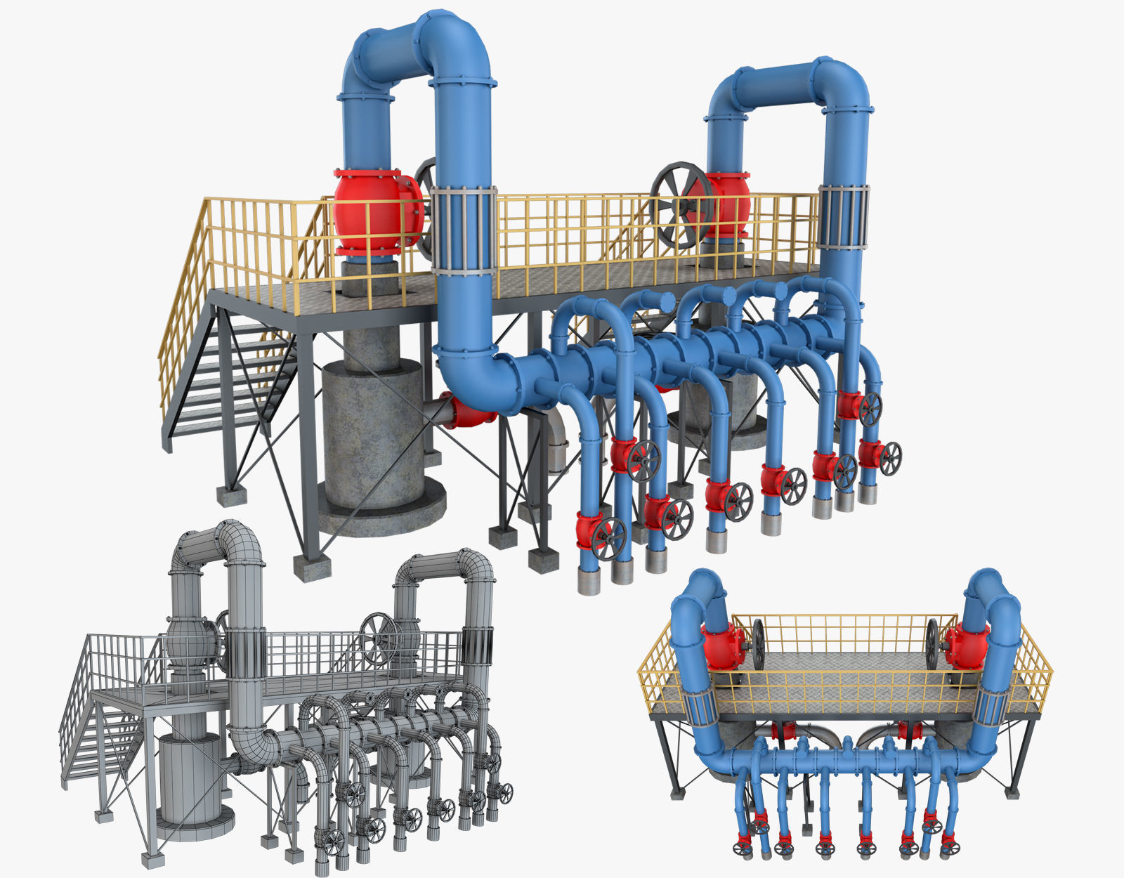 Piping System 1 3D model_2
