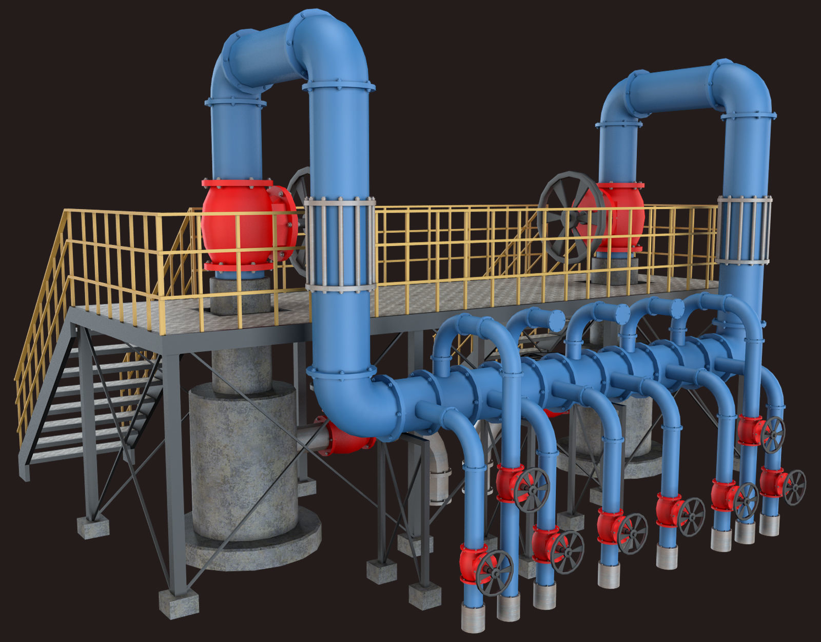 Piping System 1 3D model_1