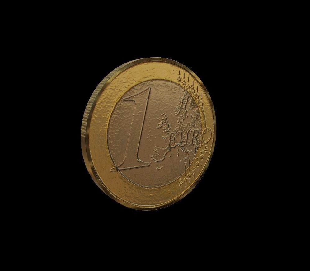 1 Euro Coin - Cyprus Low-poly 3D model_2