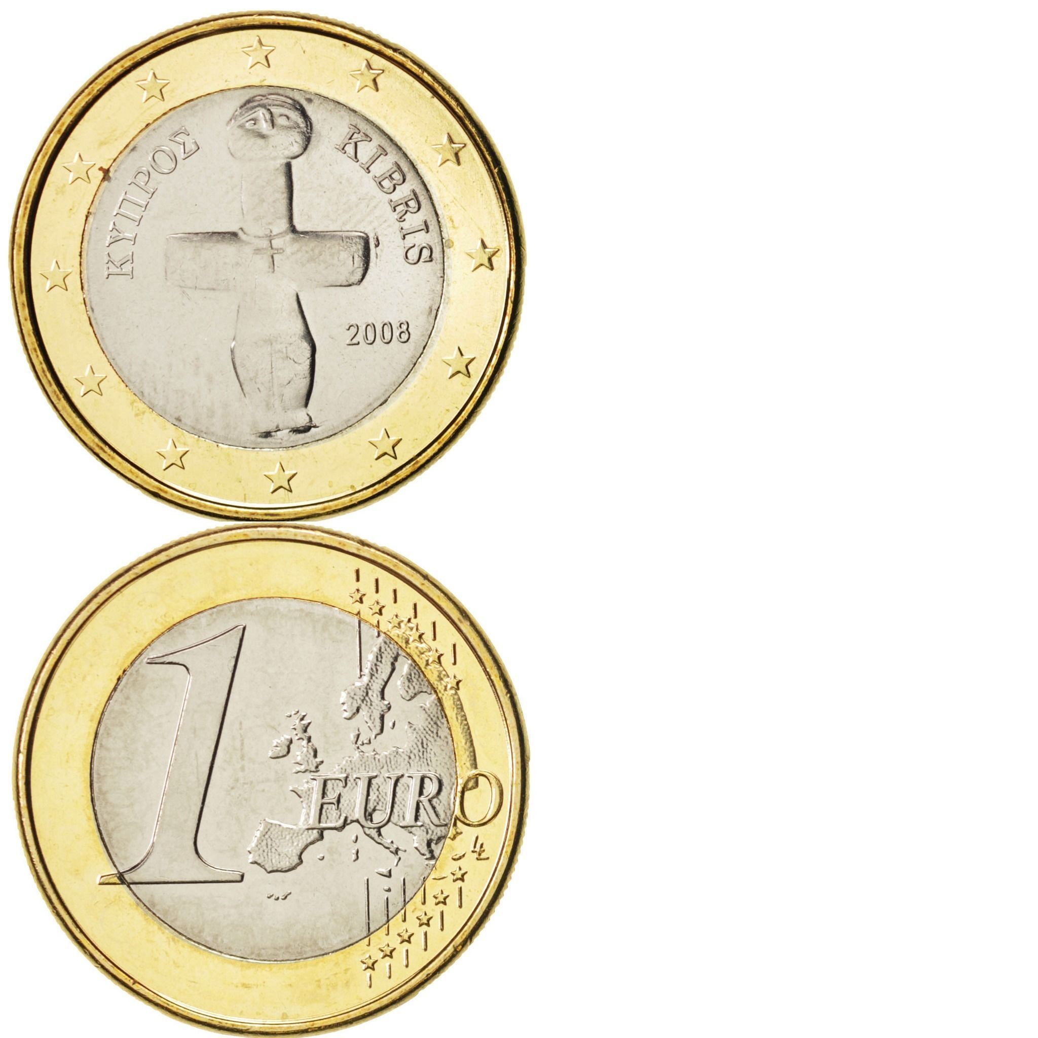 1 Euro Coin - Cyprus Low-poly 3D model_10