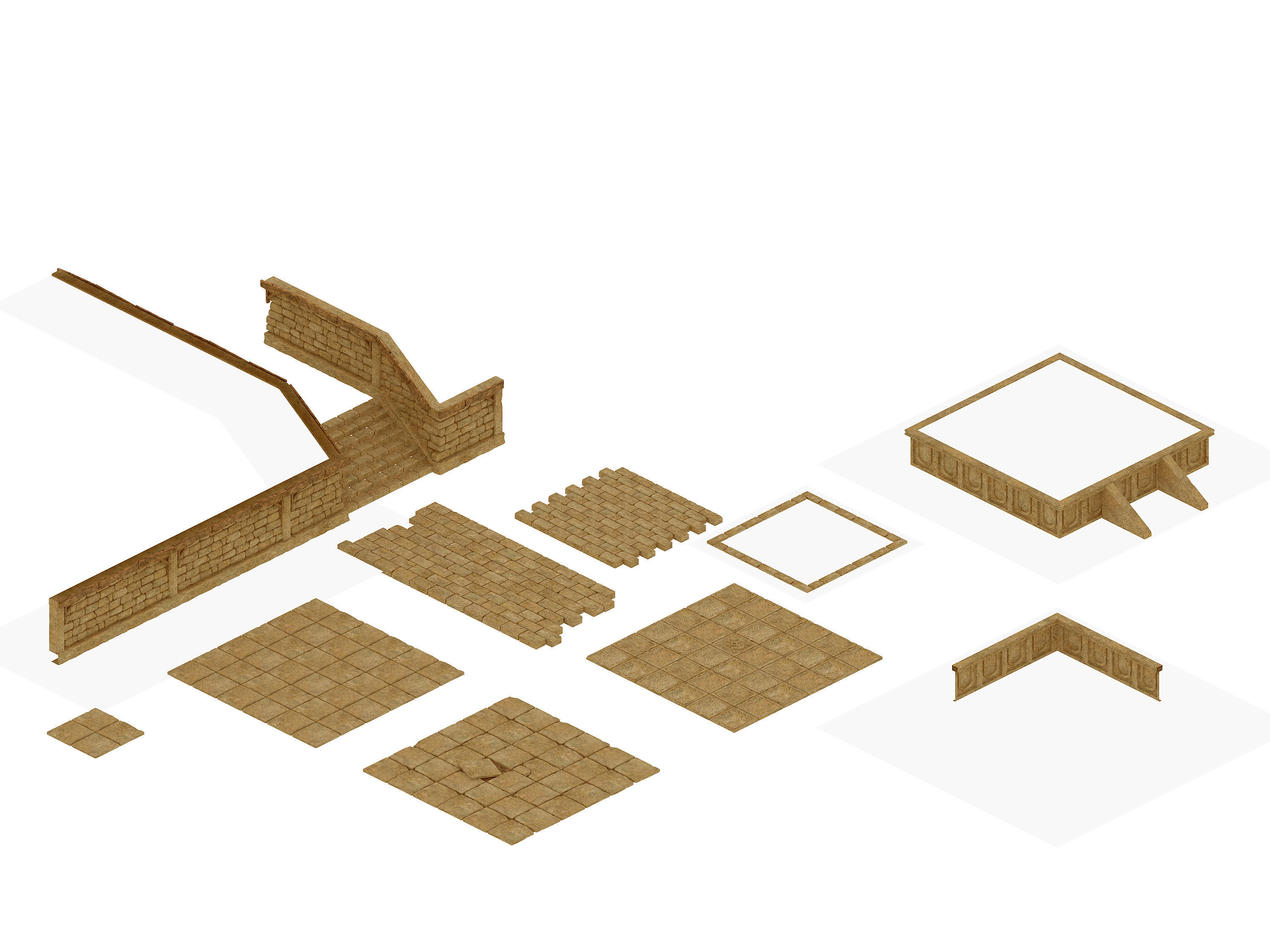 Desert Palace - Ground - Floor Tile 01 3D model_1