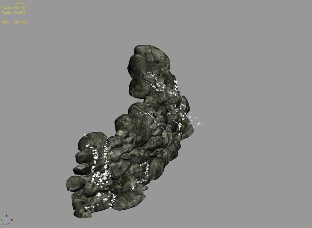Mountain - moss - rocks 12 3D model_6