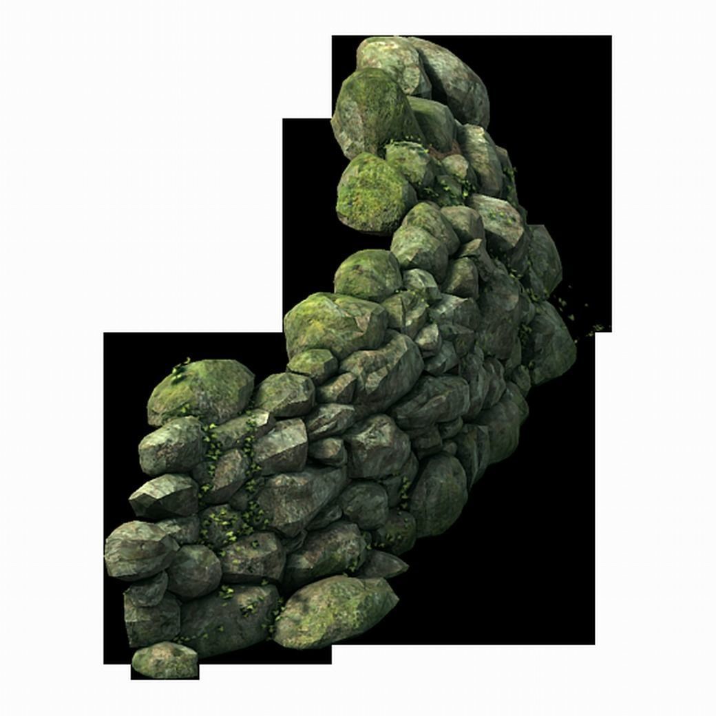 Mountain - moss - rocks 12 3D model_1