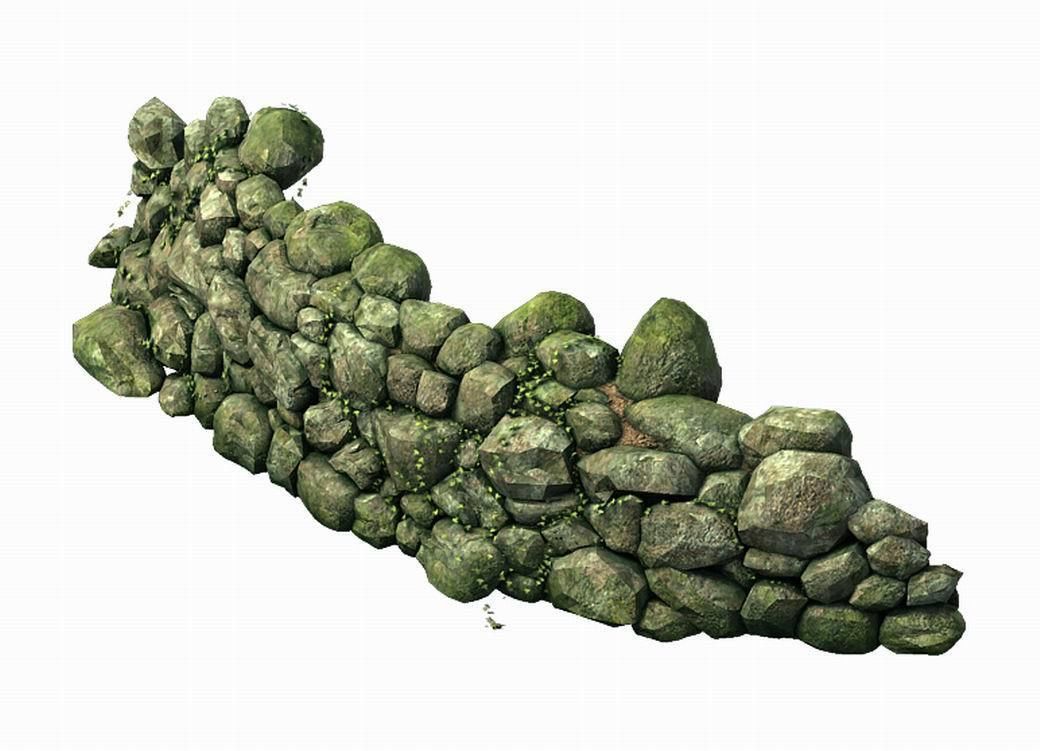 Mountain - moss - rocks 12 3D model_3