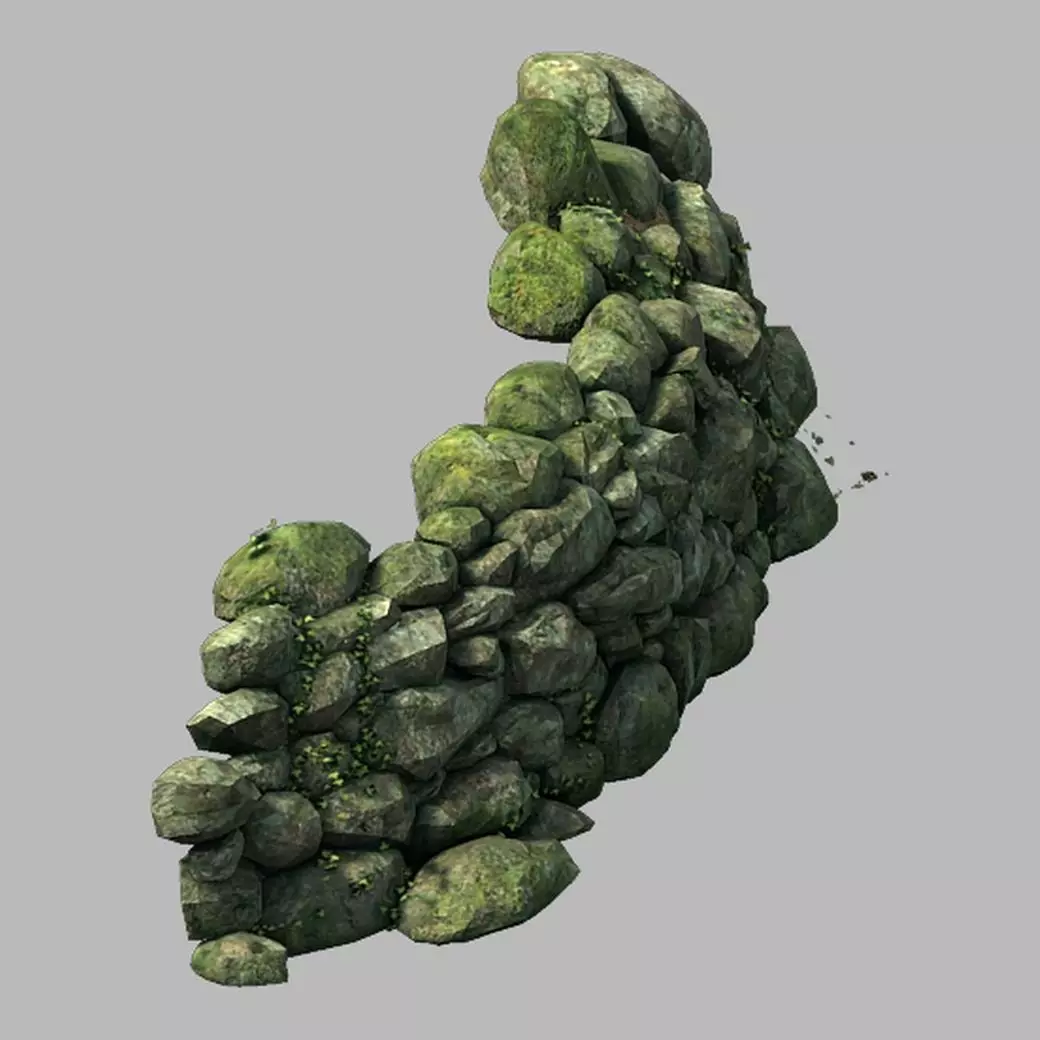 Mountain - moss - rocks 12 3D model_0