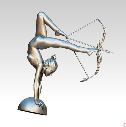 archer warrior girl woman   flexible gymnast   3D print model_1