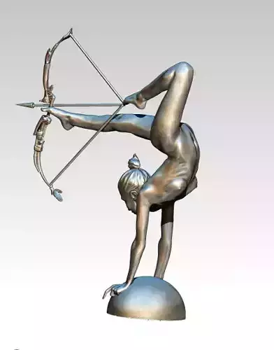 archer warrior girl woman   flexible gymnast   3D print model