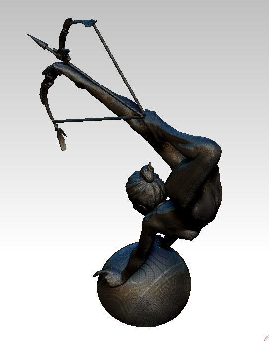 archer warrior girl woman   flexible gymnast   3D print model_4