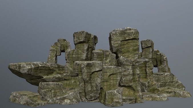 Rock Set Low-poly 3D model