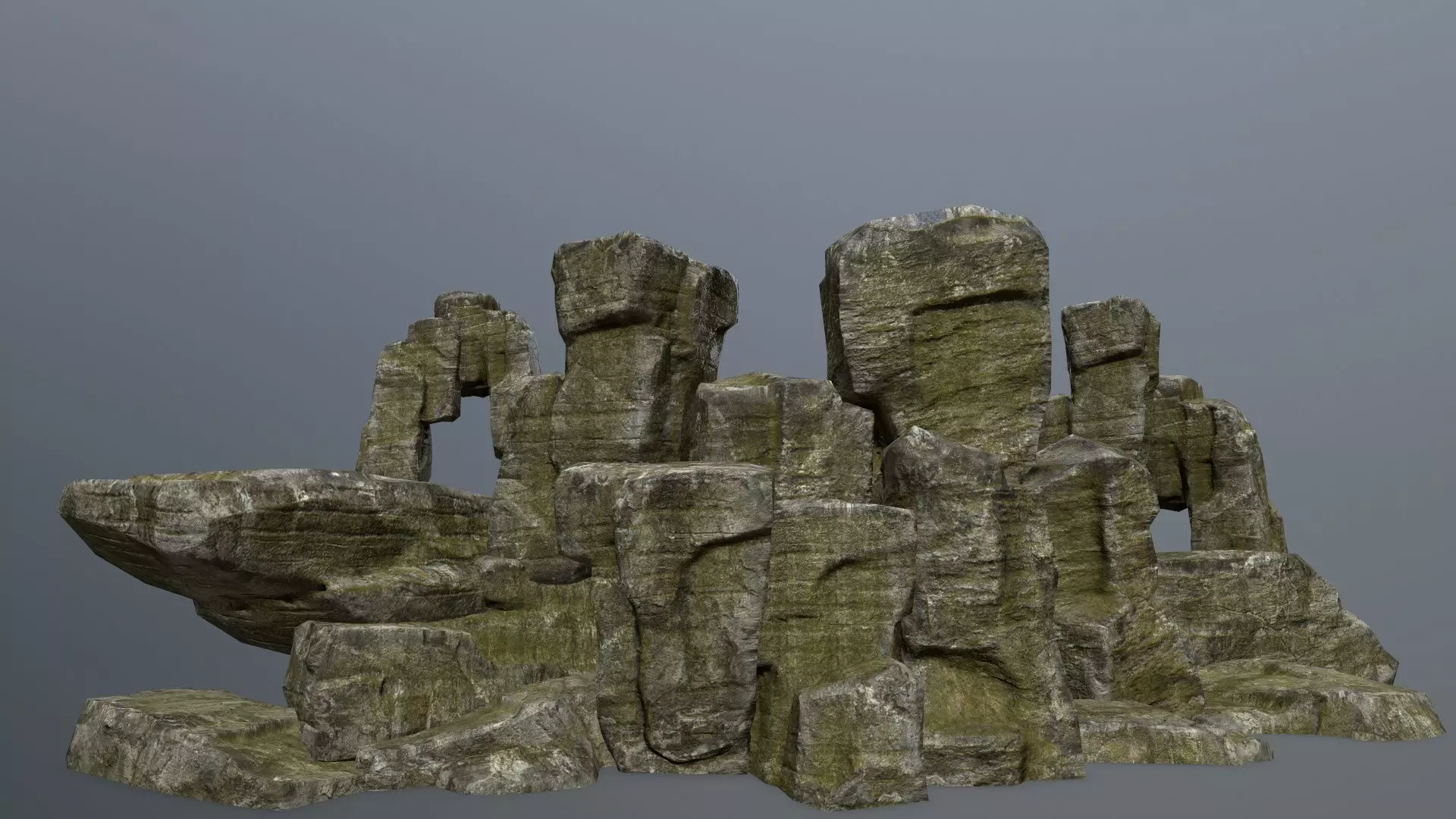 Rock Set Low-poly 3D model_0