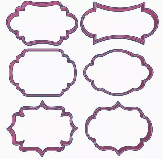 Label Cookie Cutter Set 3D print model