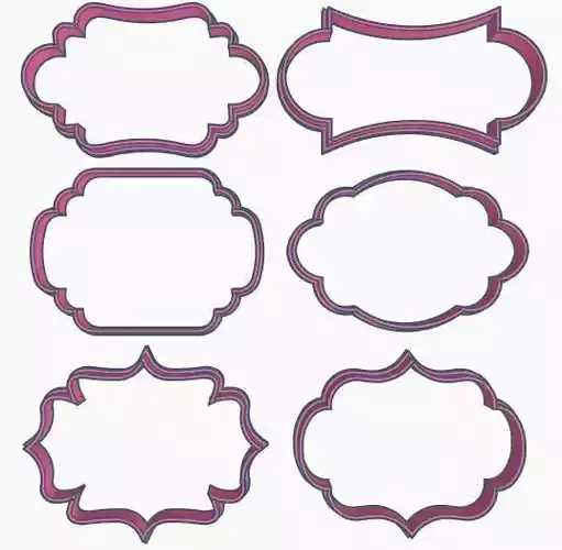 Label Cookie Cutter Set 3D print model