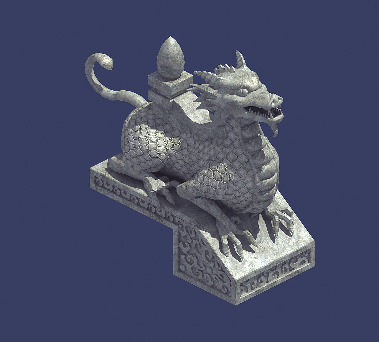 Mountain Stone Sculpture - Animal Stealth 02 3D model_1