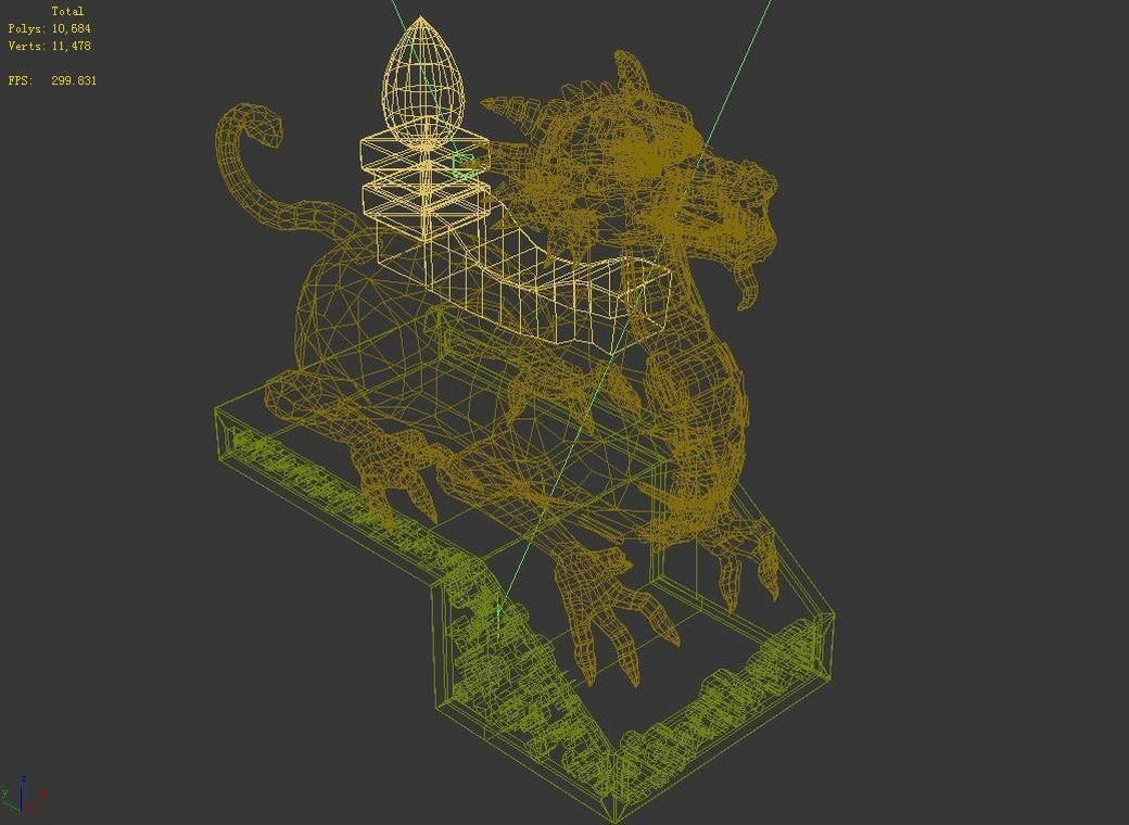 Mountain Stone Sculpture - Animal Stealth 02 3D model_2