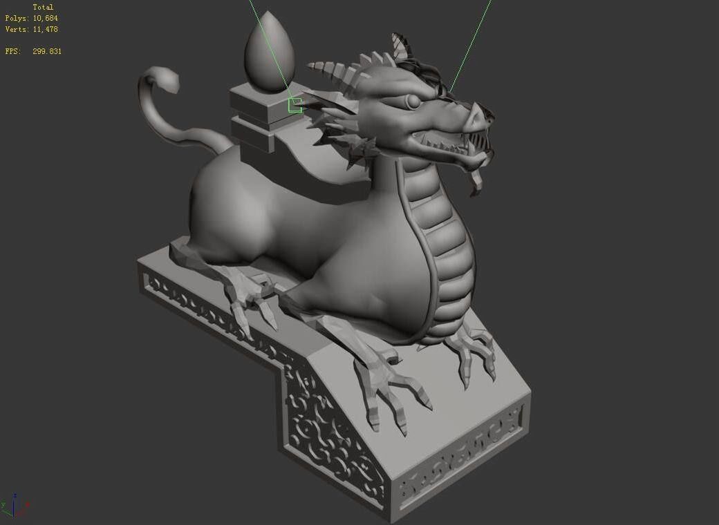 Mountain Stone Sculpture - Animal Stealth 02 3D model_3