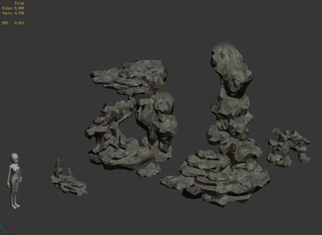 Mountain Stone - Garden - Rockery 32 3D model_3