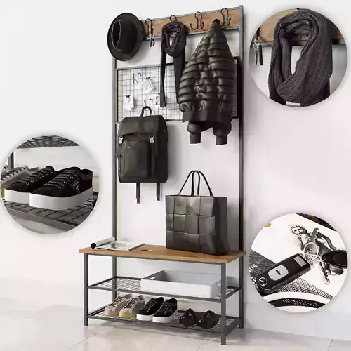 Hallway Industrial Shoe Rack Bench