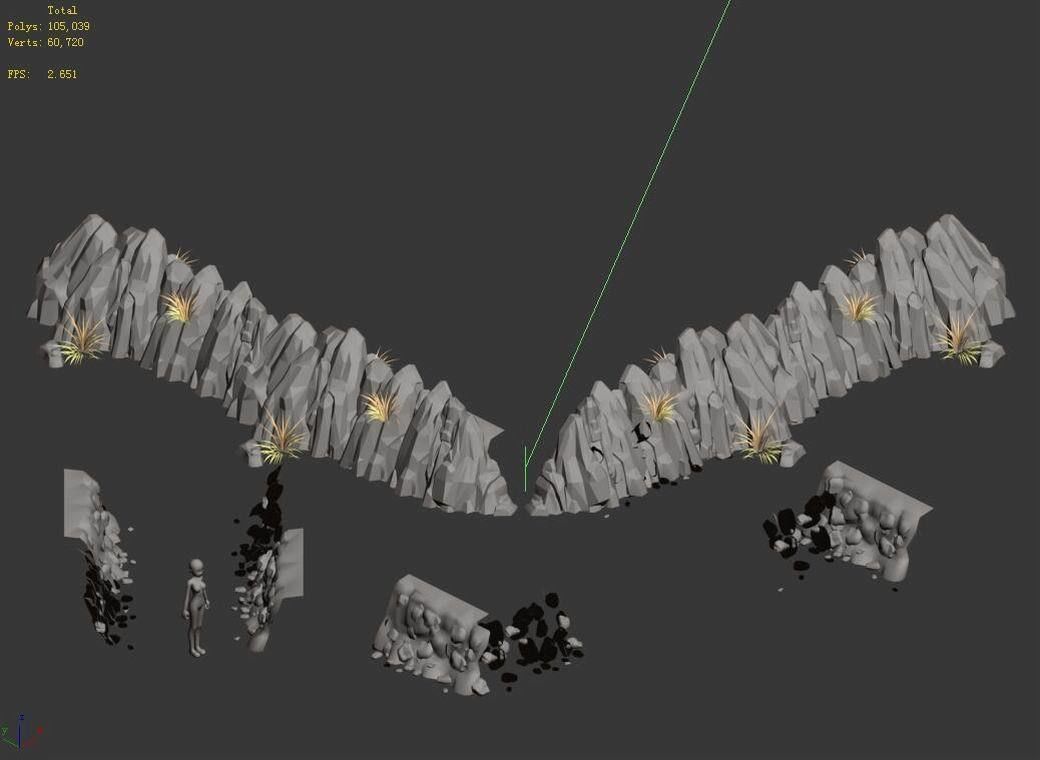 Mountain slope - fault 33 3D model_3