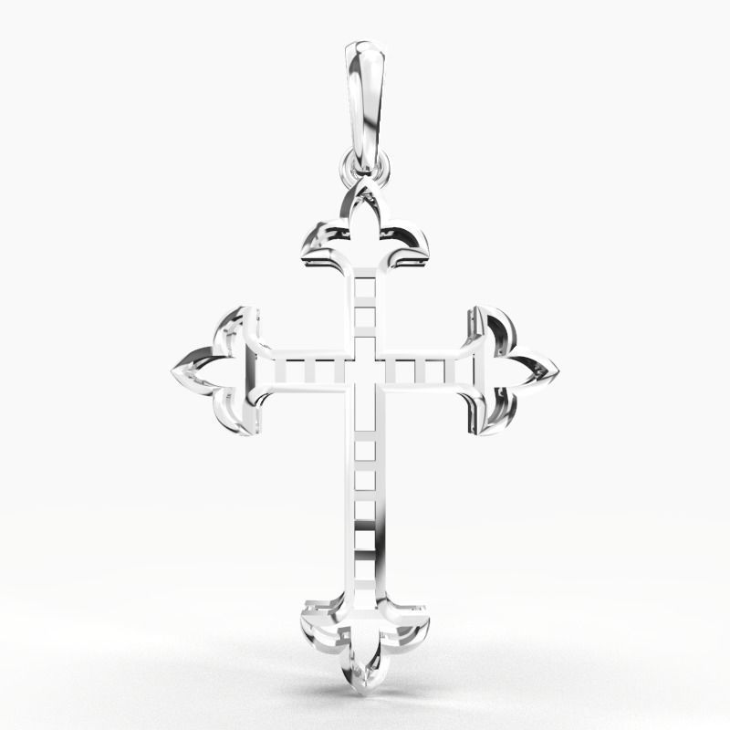 JESUS CROSS GOLD PENDANT 3D print model_7