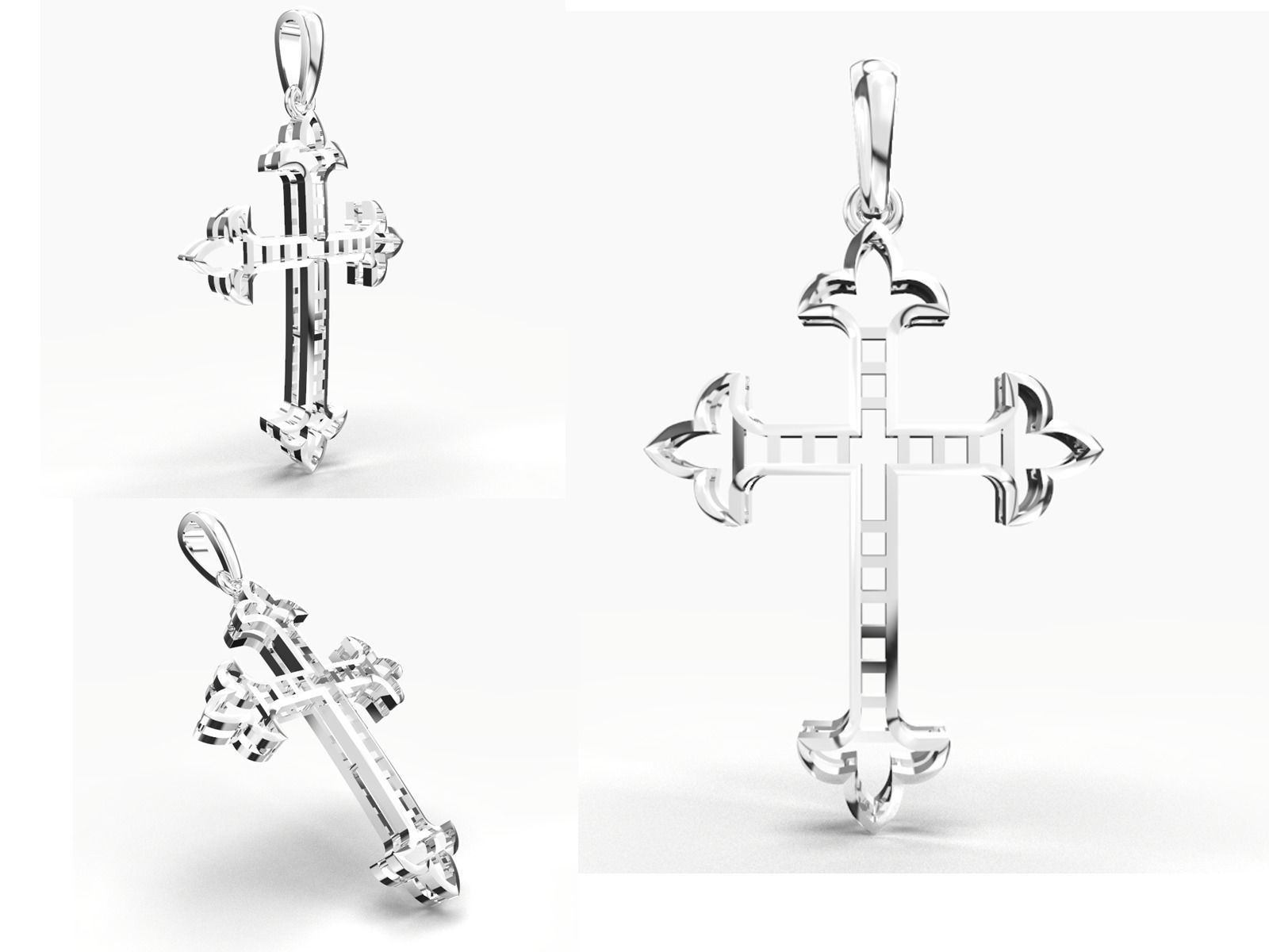 JESUS CROSS GOLD PENDANT 3D print model_6