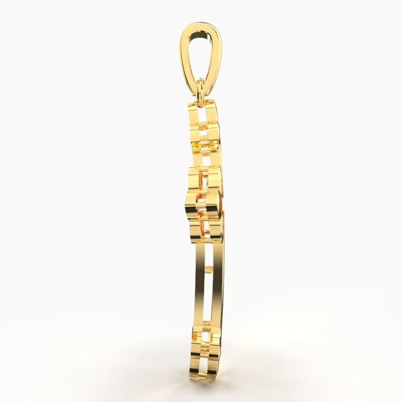 JESUS CROSS GOLD PENDANT 3D print model_5