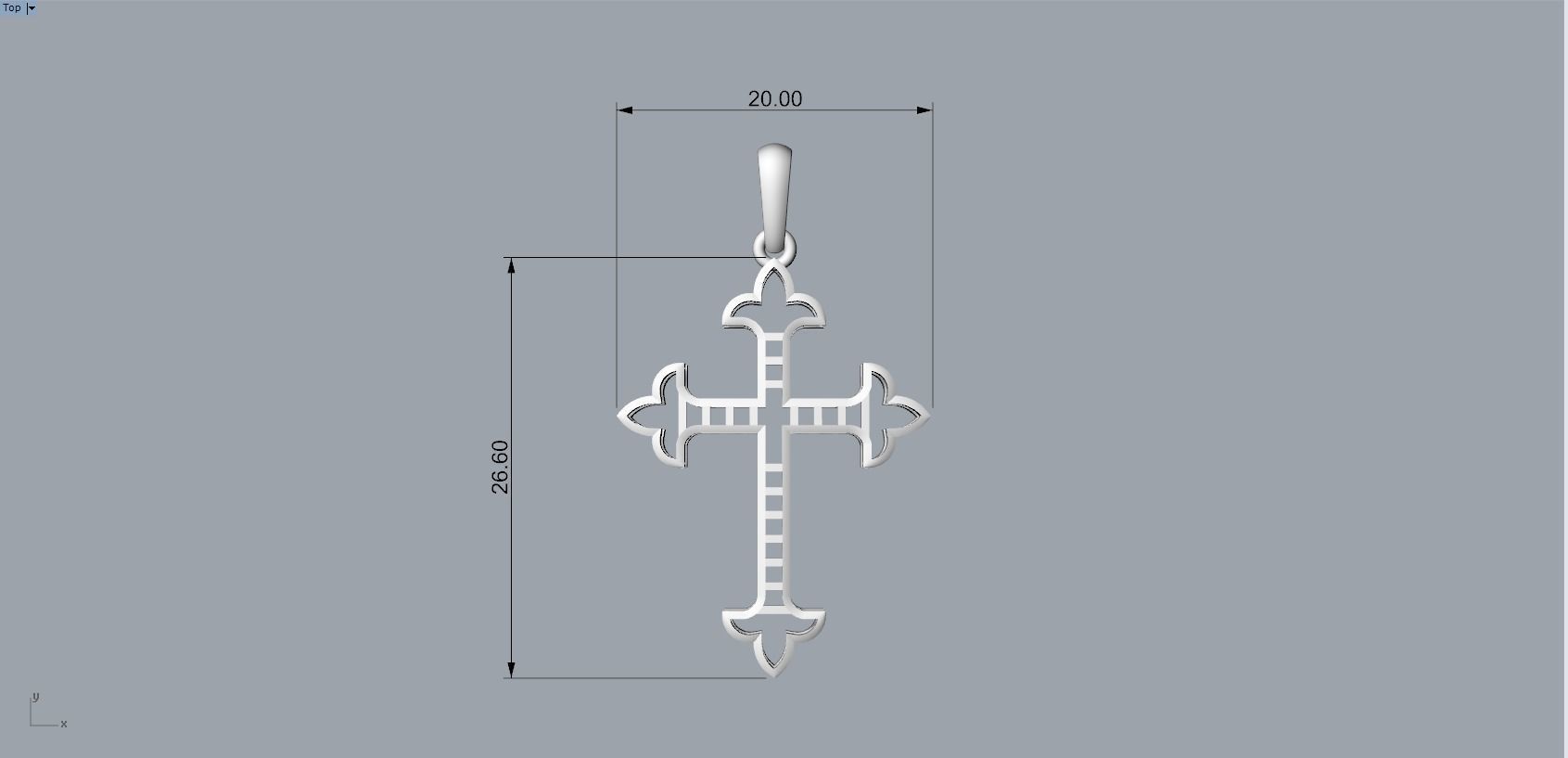 JESUS CROSS GOLD PENDANT 3D print model_12