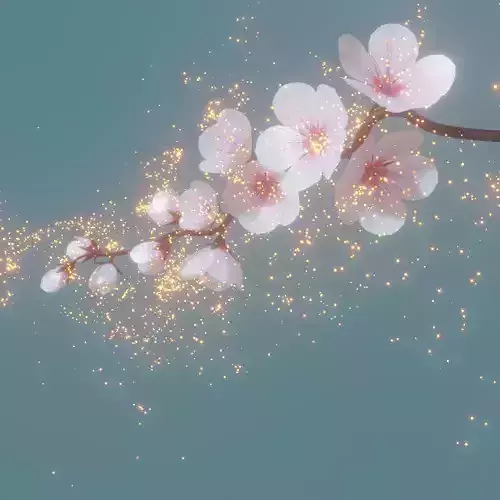 cherry blossom branch animation 3D model