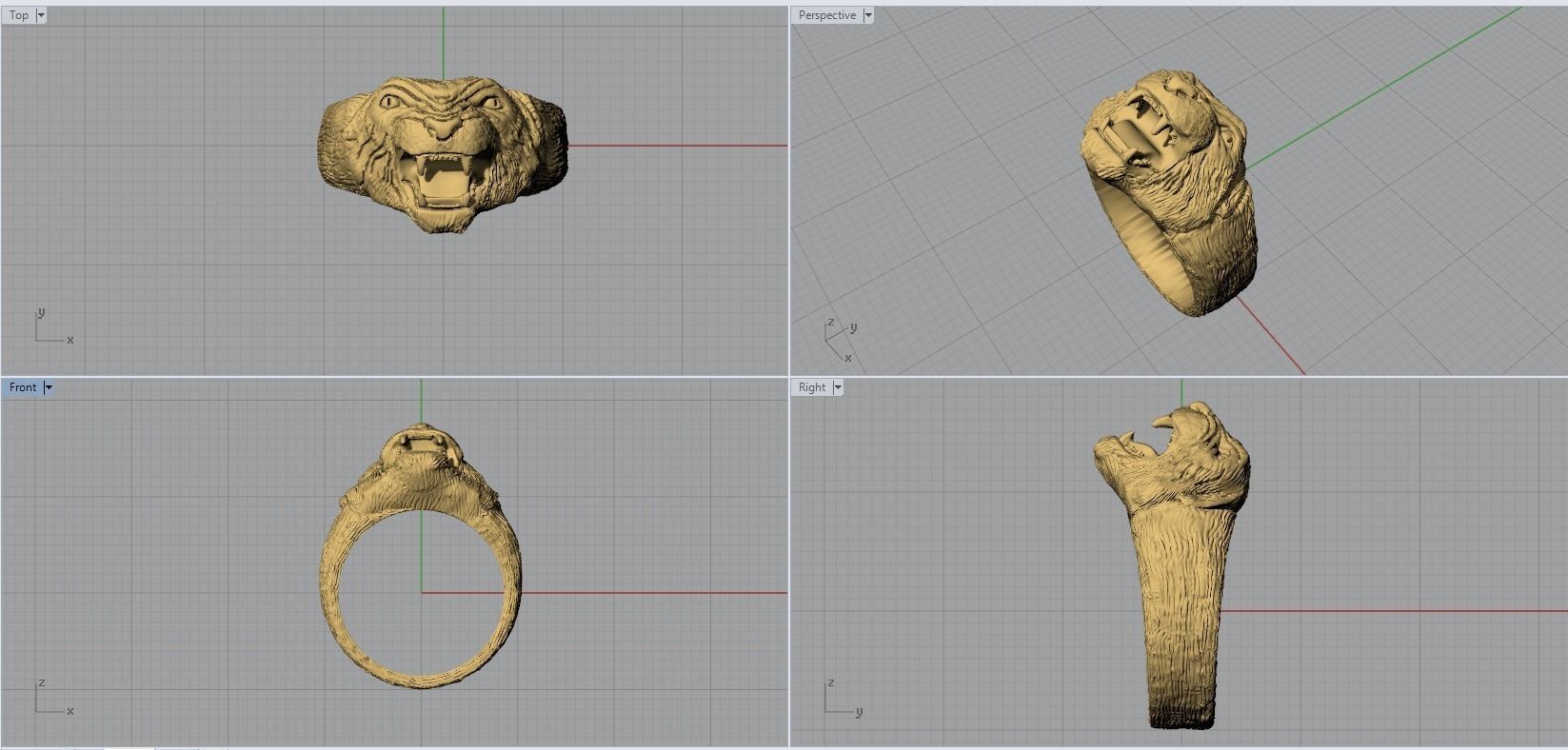 tiger ring Free 3D print model