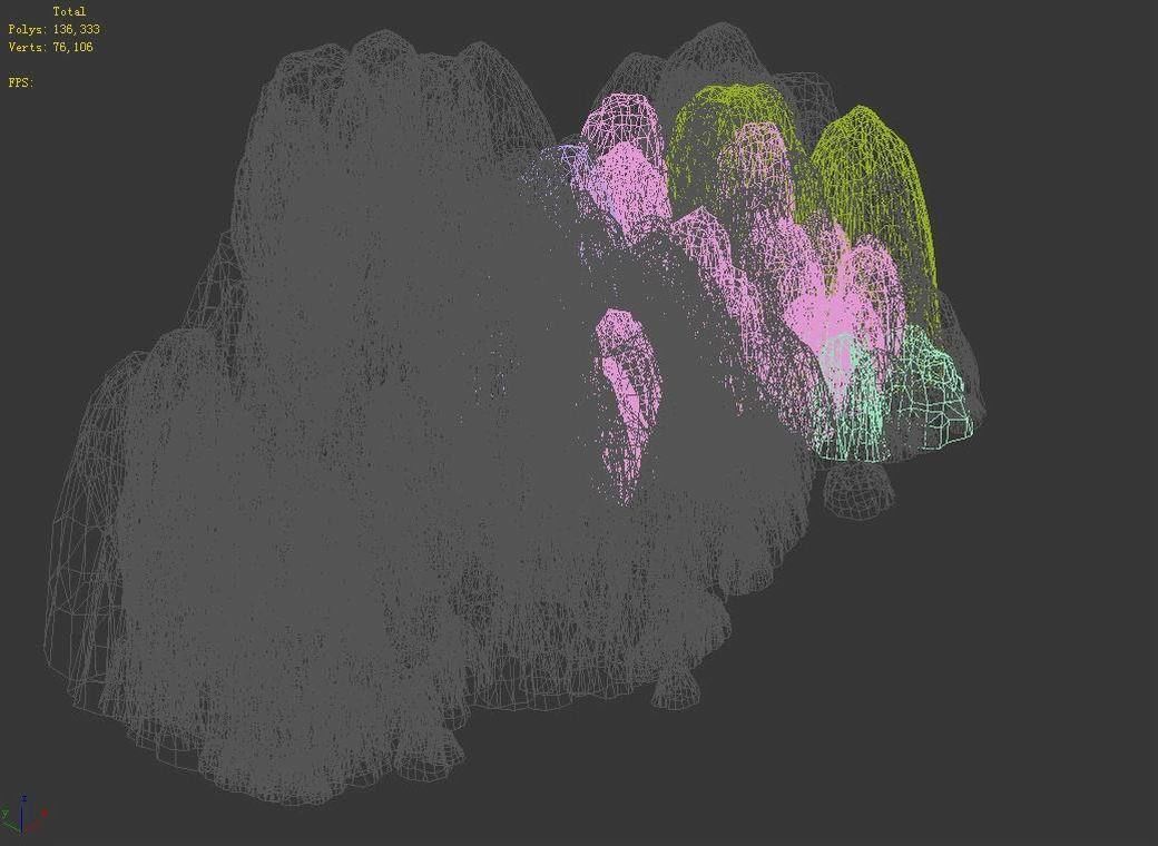 Mountain - Stone - Rock Wall 09 3D model_2