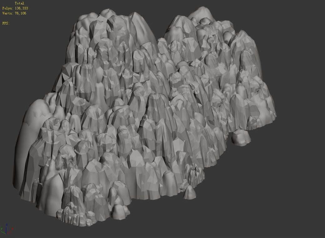 Mountain - Stone - Rock Wall 09 3D model_3
