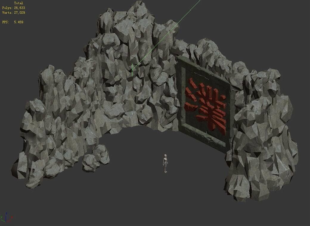 Mountain text - Sculpture 20 3D model_3