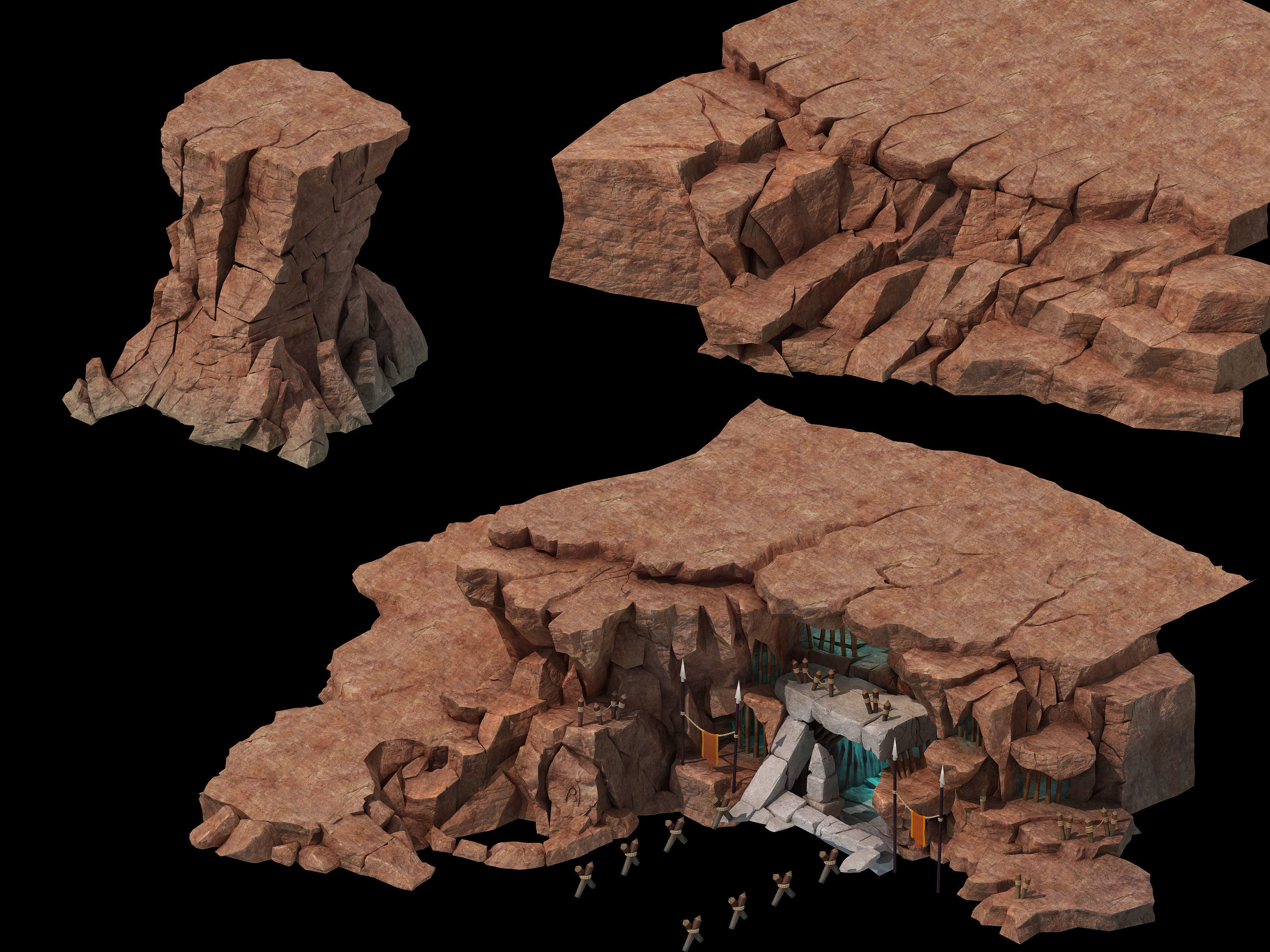 Mountain - Cliff - Entrance 01 3D model_1
