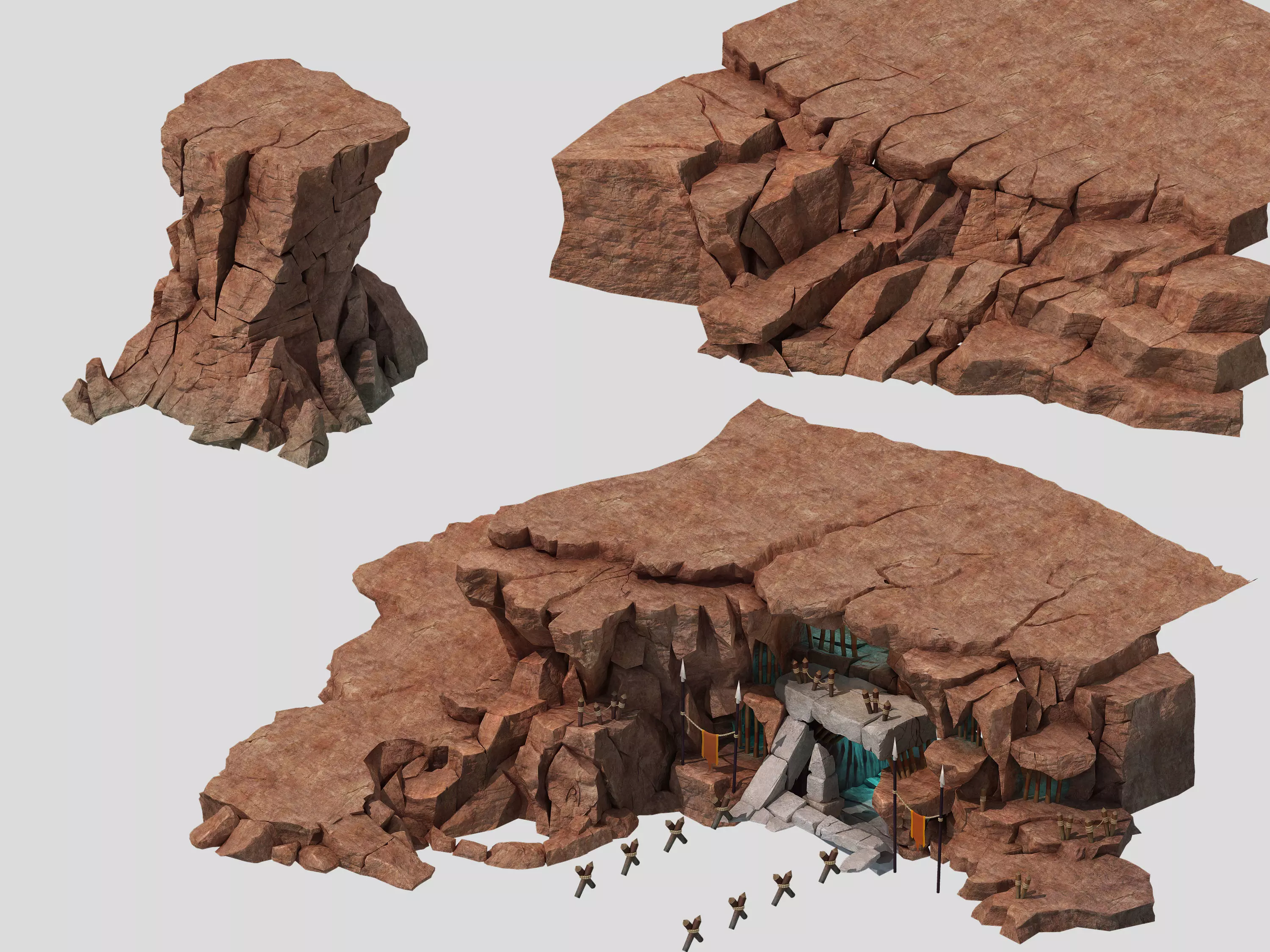 Mountain - Cliff - Entrance 01 3D model_0
