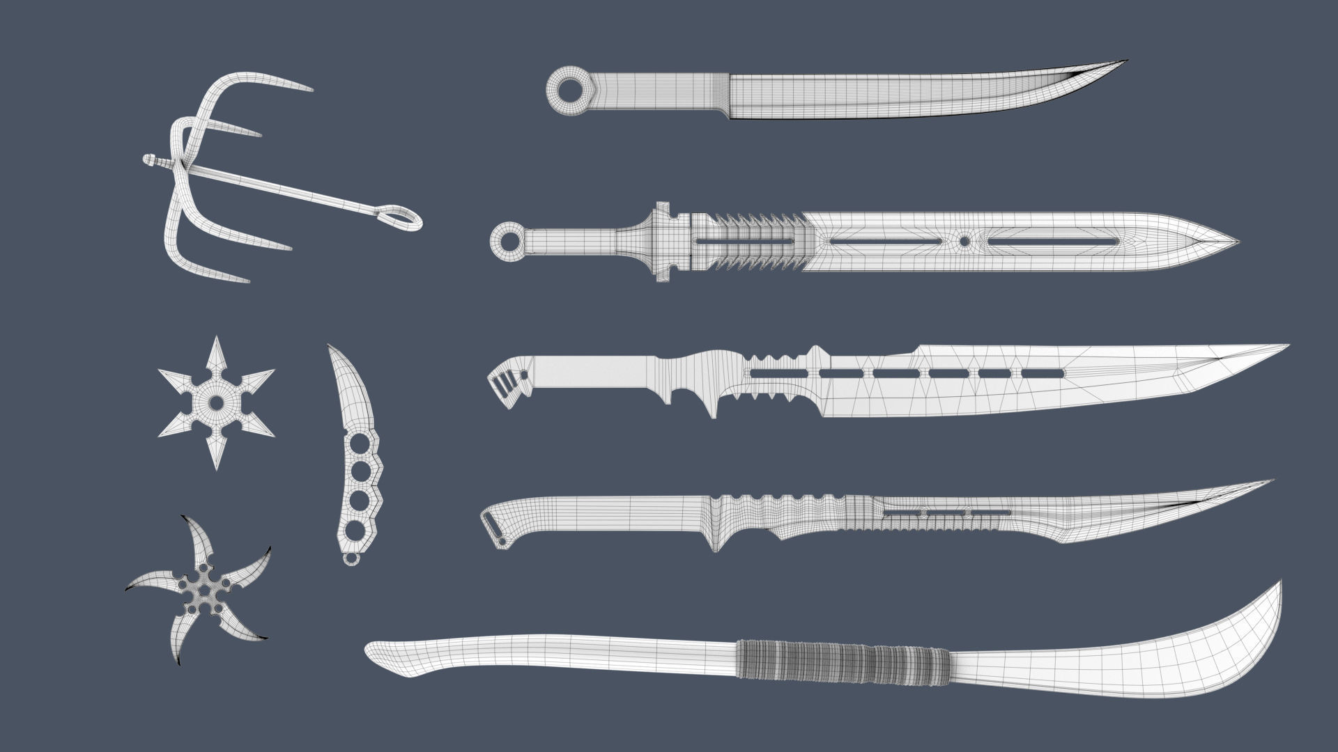Ninja Weapons Pack 3D model_2