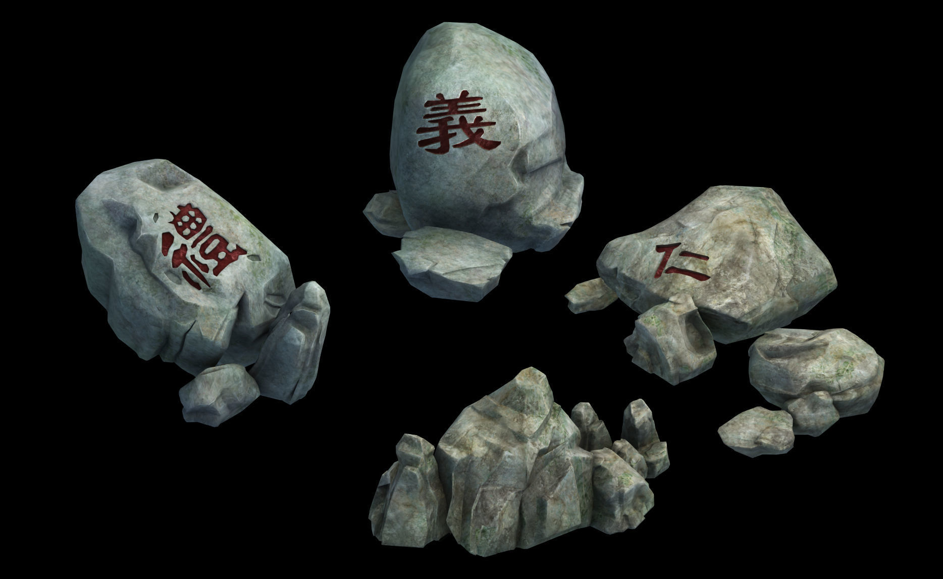 Mountain Wild - Lettering Stone 02 3D model_1