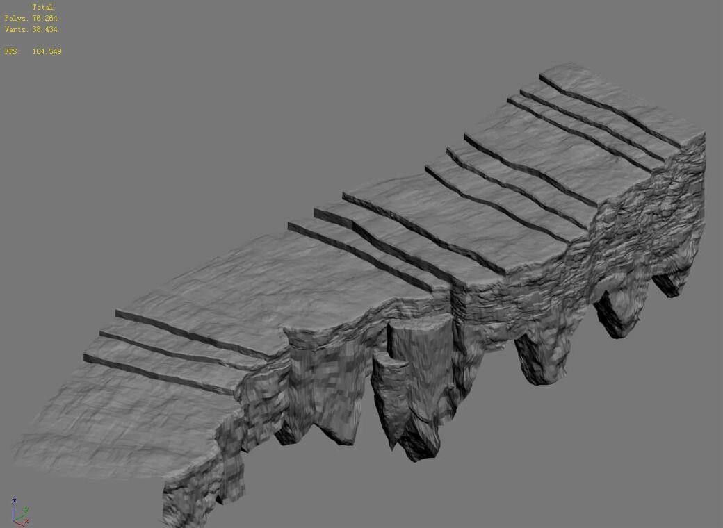 One hundred thousand mountains - stone staircase 3D model_4