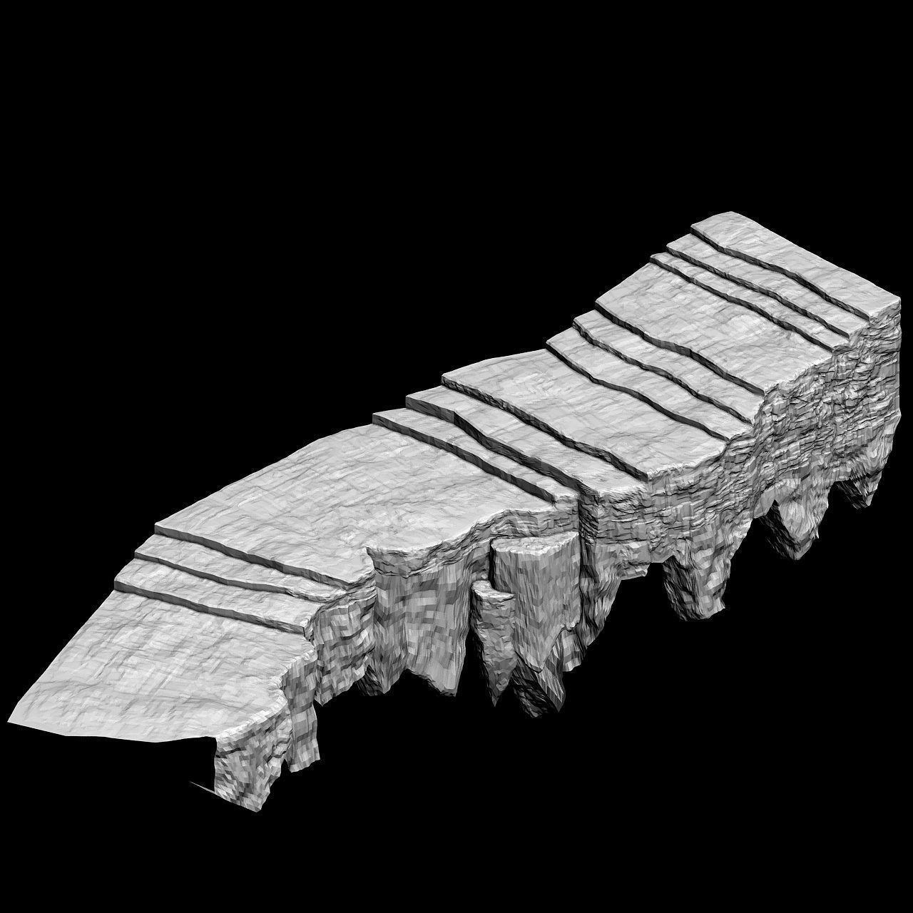 One hundred thousand mountains - stone staircase 3D model_2