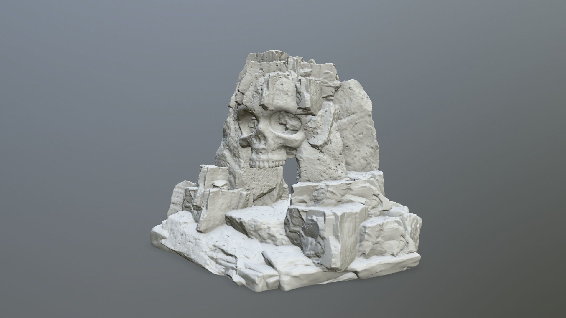 skull cave 3D print model_9