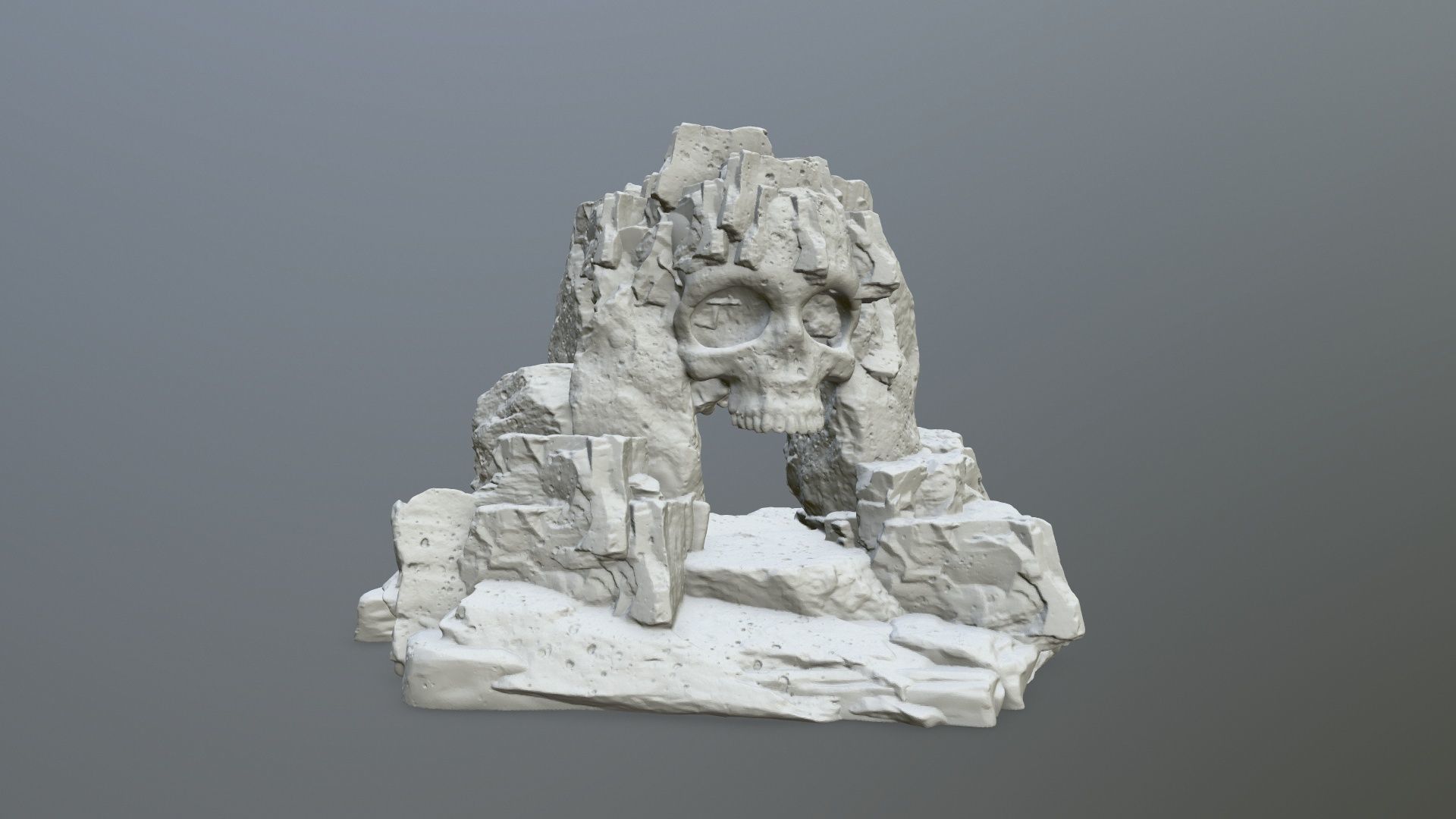 skull cave 3D print model_1
