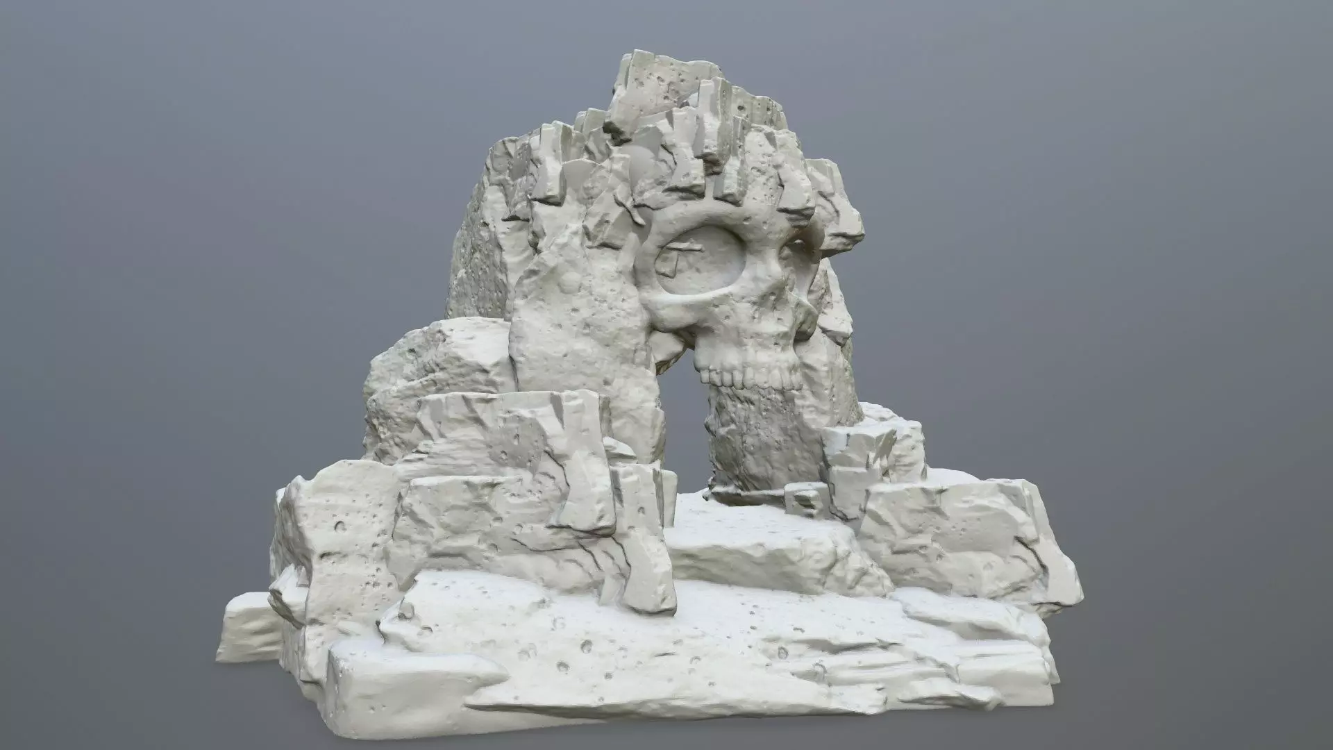 skull cave 3D print model_0