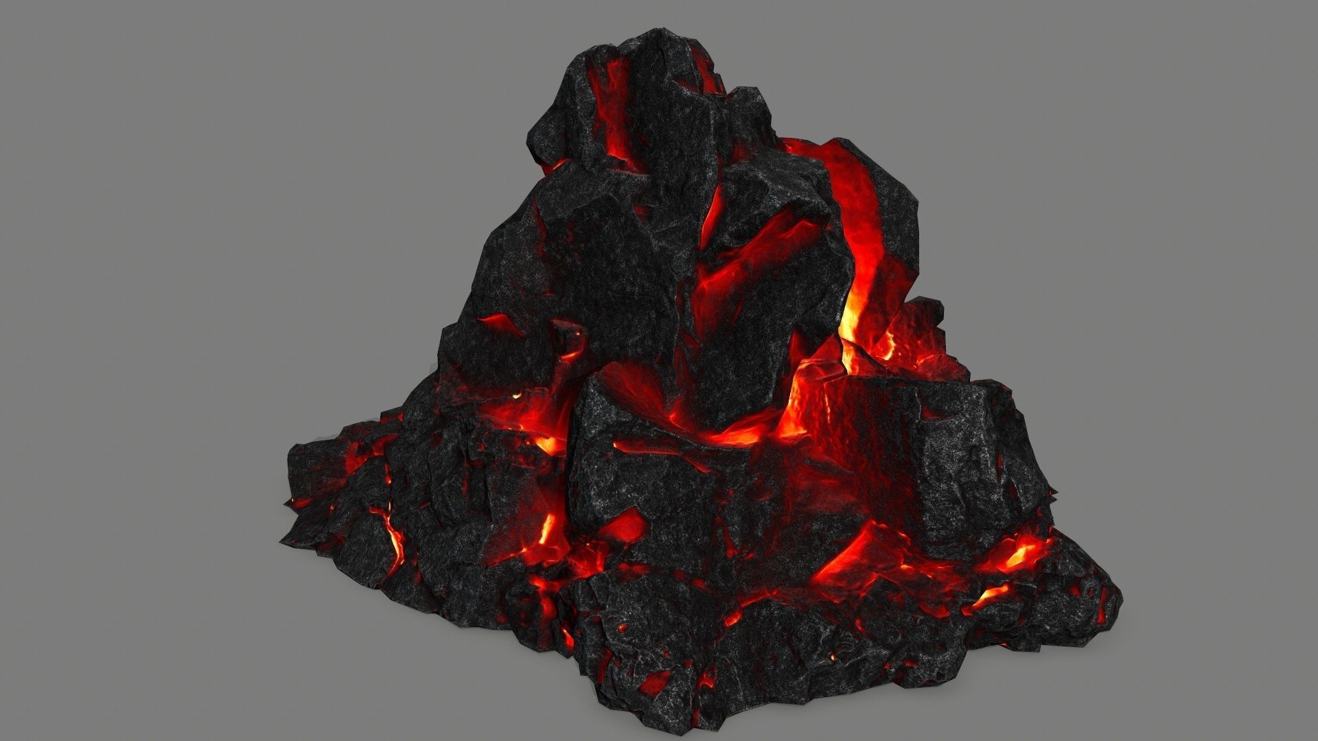 lava skull gate Low-poly 3D model_5
