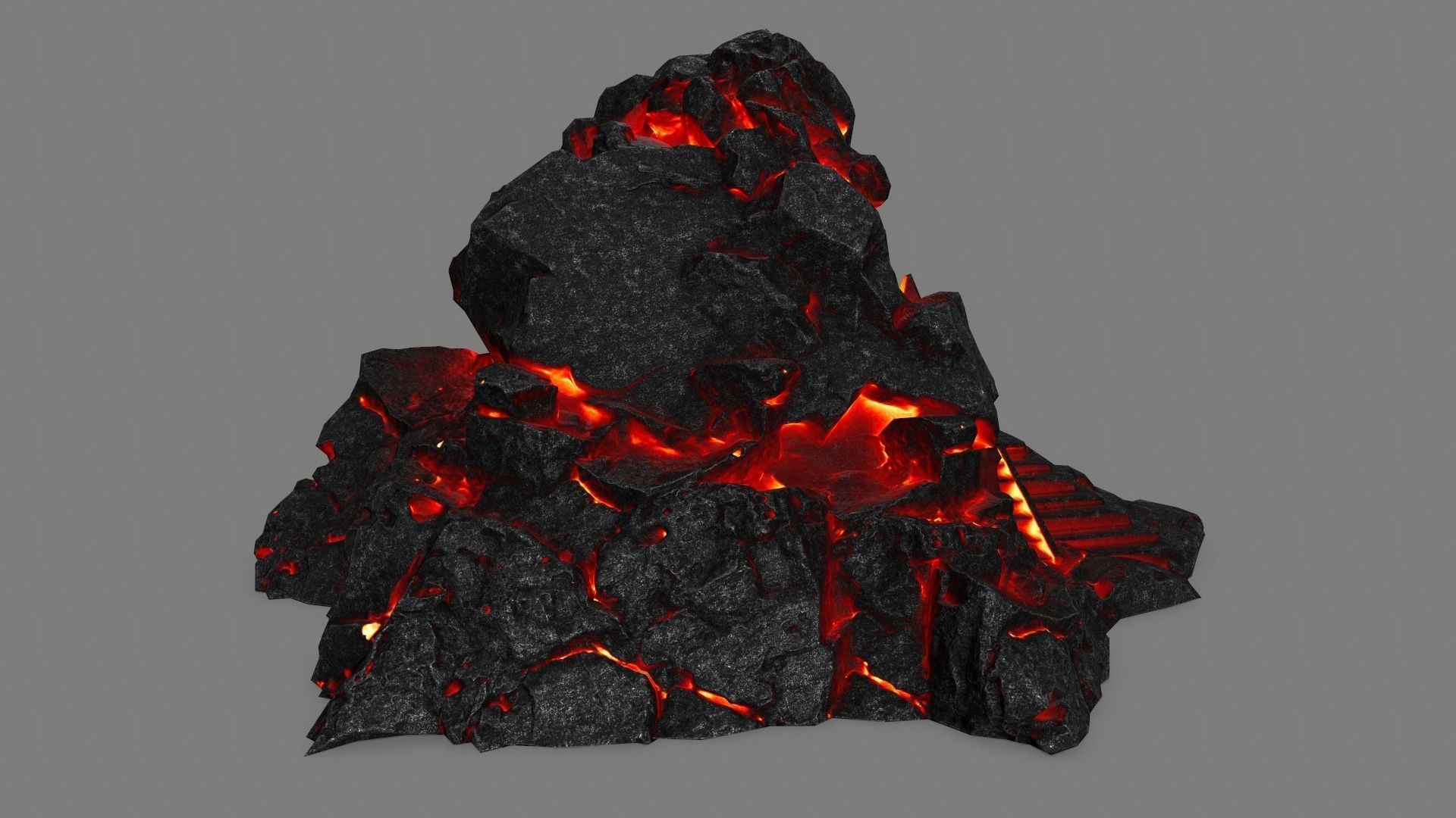 lava skull gate Low-poly 3D model_2