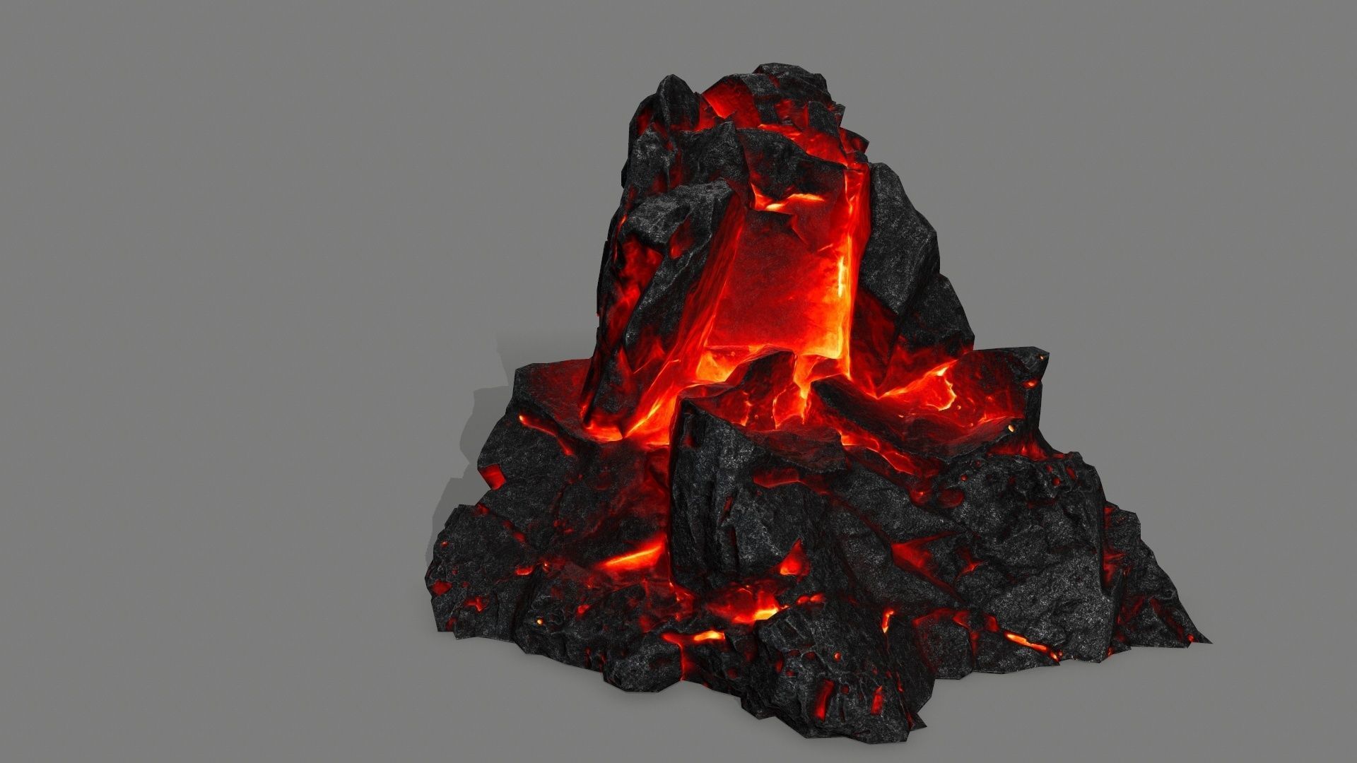 lava skull gate Low-poly 3D model_4