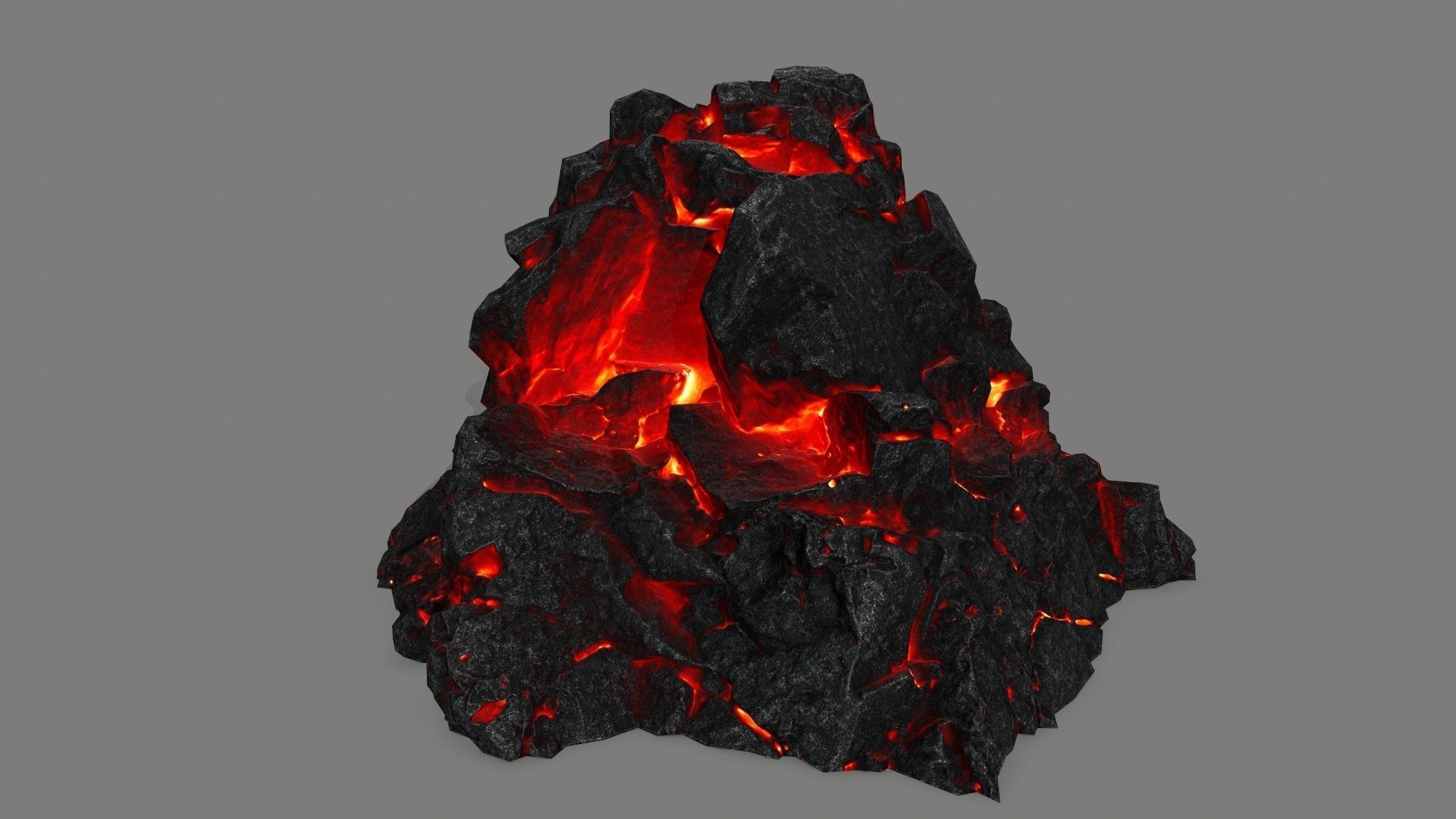 lava skull gate Low-poly 3D model_3