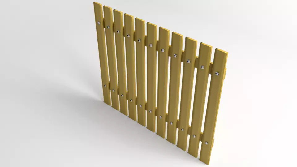 Fence Wooden 2 3D model
