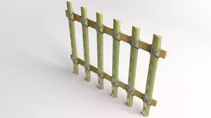 Fence Wooden 4 3D model