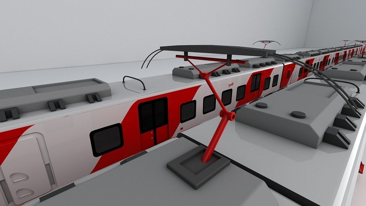 Russian train from RZD company LASTOCHKA Swallow 3D model_1