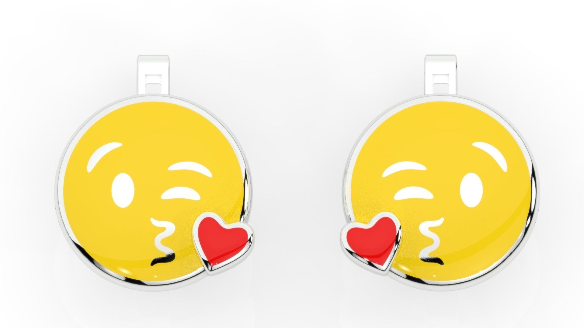 childrens earrings smile 3D print model_5