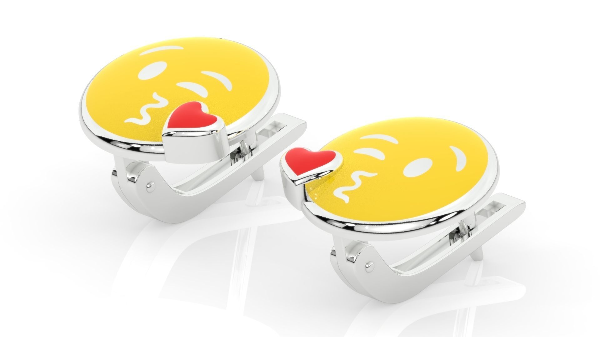 childrens earrings smile 3D print model_1